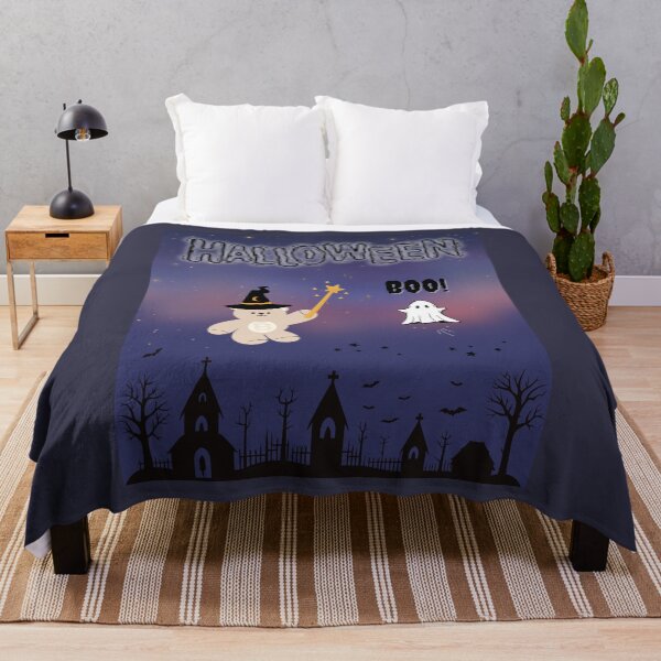 Item preview, Mono Bear Halloween Magic – Cute Witch Bear and Ghost designed and sold by mintmono-studio.