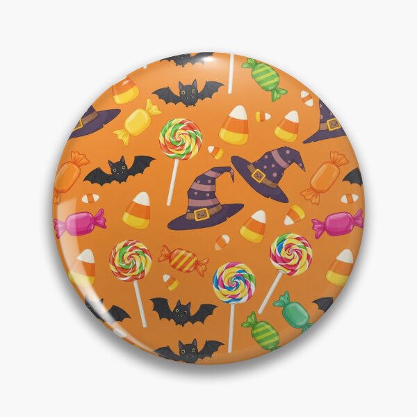 Item preview, Halloween sweets and witch hats pattern designed and sold by AnnArtshock.