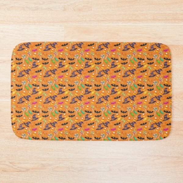 Item preview, Halloween sweets and witch hats pattern designed and sold by AnnArtshock.