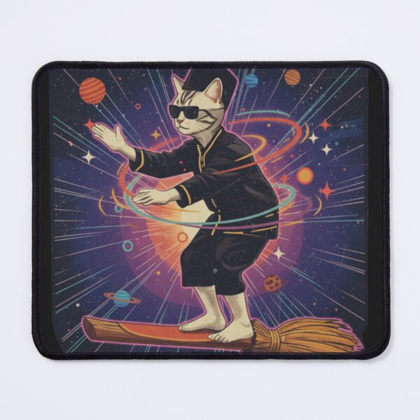 Item preview, Aura Farming Cat Halloween Edition | Retro Vintage Funny Cat Witch Shirt | Space Broom Dance Tee designed and sold by ZKSassyPUP.