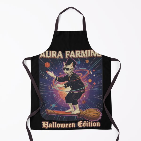 Item preview, Aura Farming Cat Halloween Edition | Retro Vintage Funny Cat Witch Shirt | Space Broom Dance Tee designed and sold by ZKSassyPUP.