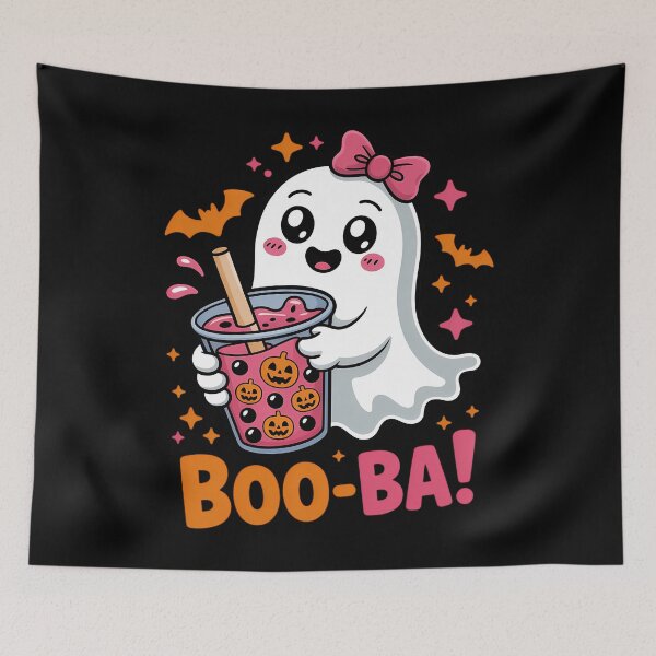 Item preview, Kawaii Boba Cute Boo Ghost Halloween designed and sold by Bandikonsalez.