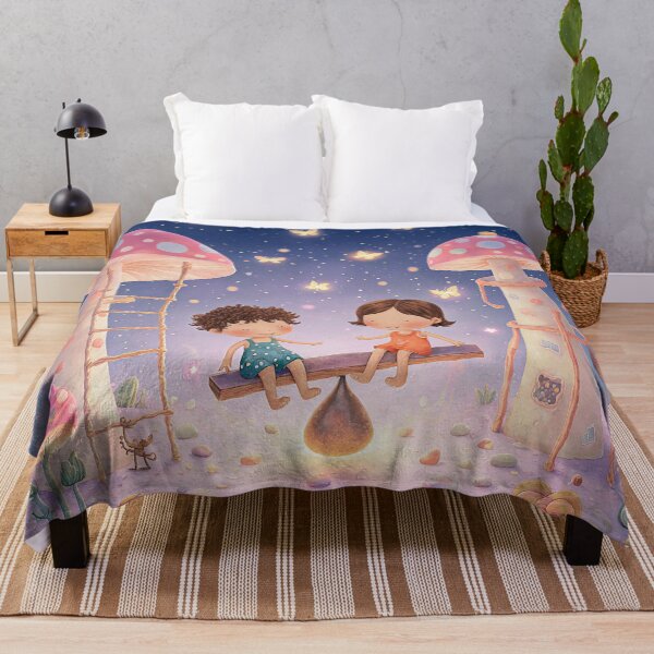 Item preview, Children Playing on a Magical Seesaw designed and sold by Whimsical Hug.