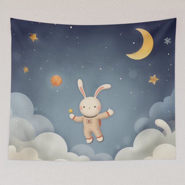 Item preview, Little Astronaut Bunny Reaching for the Stars designed and sold by Whimsical Hug.