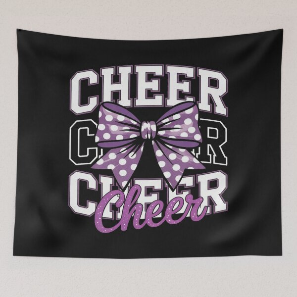 Item preview, Coquette Cheer Bow Team Cheerleader Cheerleading Purple designed and sold by CraftyCuttable.