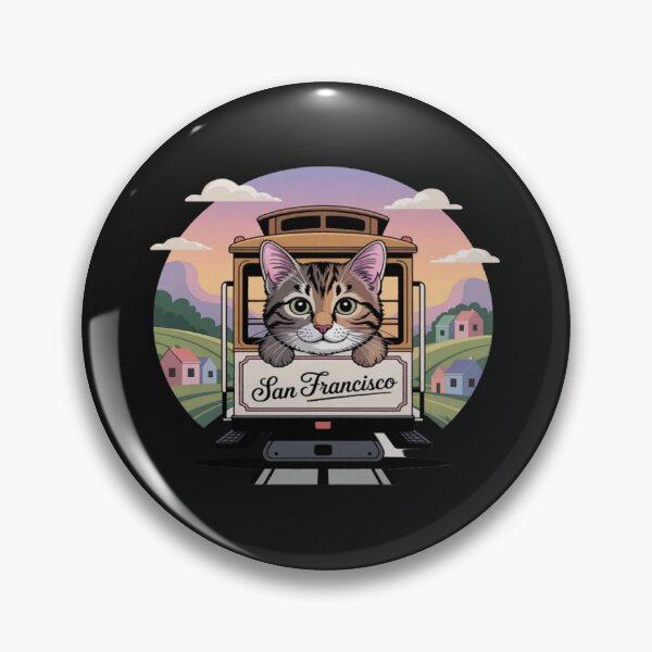 Item preview, Cute San Francisco Cable Car Mainecoon Cat City Travel designed and sold by CraftyCuttable.