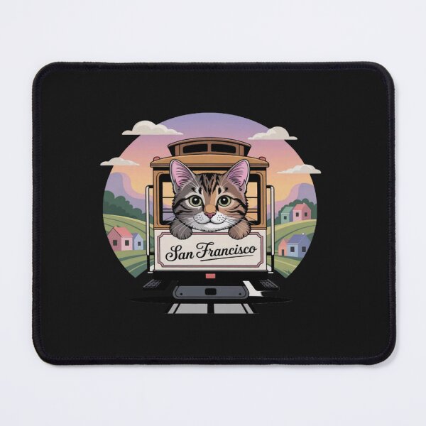 Item preview, Cute San Francisco Cable Car Mainecoon Cat City Travel designed and sold by CraftyCuttable.