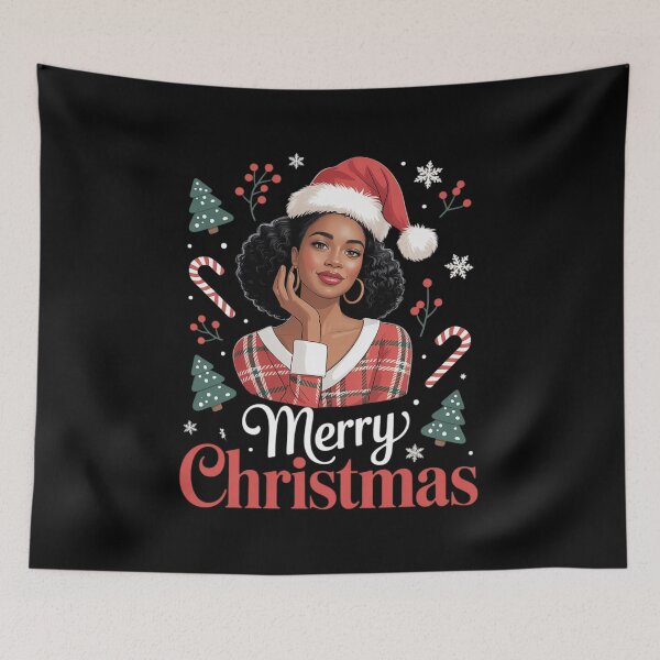 Item preview, Black Woman Santa Merry Christmas designed and sold by VladoZork.