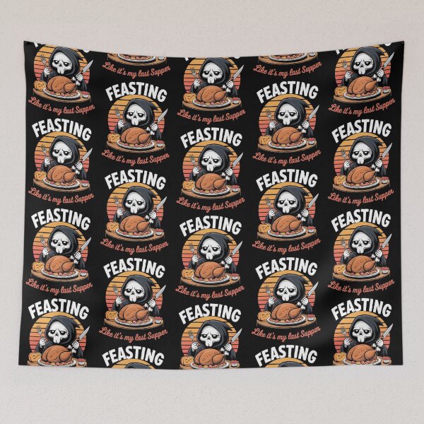 Item preview, Feasting – Funny Grim Reaper Thanksgiving Dinner designed and sold by Taans-Creation.