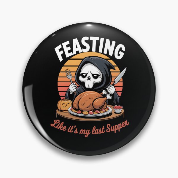 Item preview, Feasting – Funny Grim Reaper Thanksgiving Dinner designed and sold by Taans-Creation.