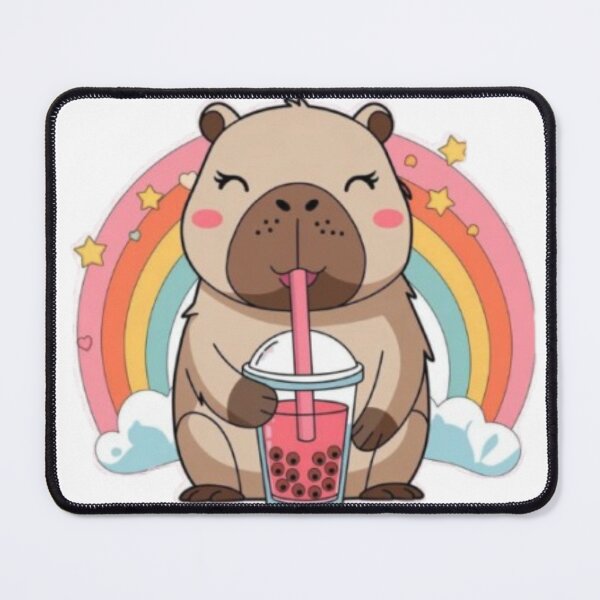 Item preview, Cute Bear Drinking Bubble Tea | Kawaii Rainbow Boba Art designed and sold by AesthinkArt.