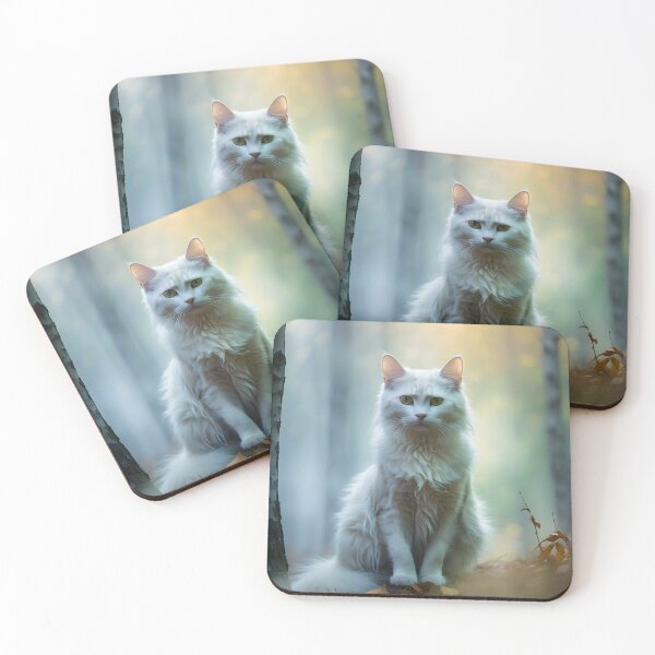 Item preview, Enchanted Cat in Misty Birch Trees | Atmospheric Autumn Print designed and sold by Valeree Store.