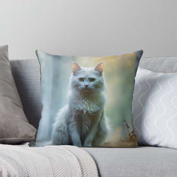 Item preview, Enchanted Cat in Misty Birch Trees | Atmospheric Autumn Print designed and sold by Valeree Store.