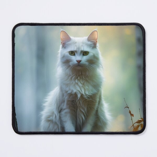 Item preview, Enchanted Cat in Misty Birch Trees | Atmospheric Autumn Print designed and sold by Valeree Store.