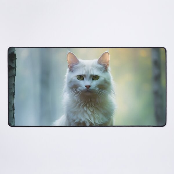 Item preview, Enchanted Cat in Misty Birch Trees | Atmospheric Autumn Print designed and sold by Valeree Store.