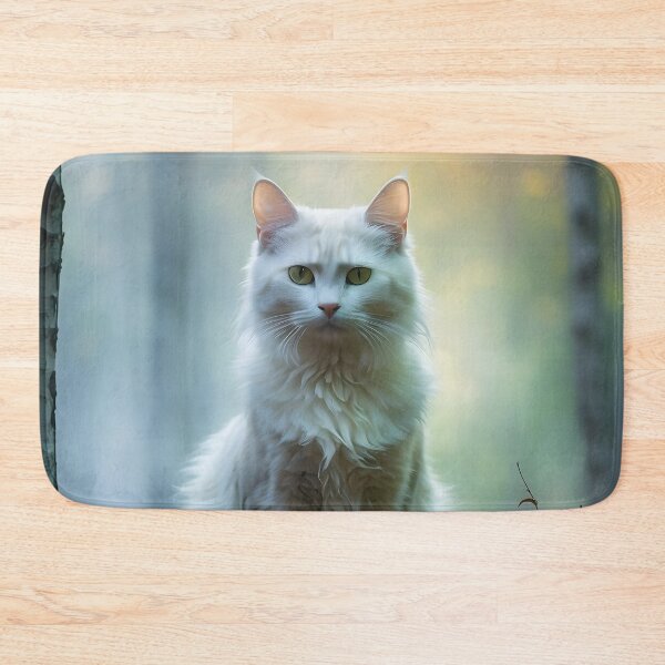 Item preview, Enchanted Cat in Misty Birch Trees | Atmospheric Autumn Print designed and sold by Valeree Store.