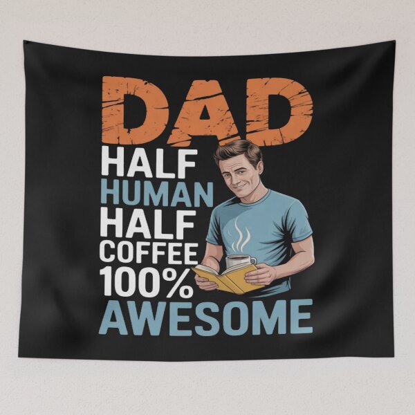 Item preview, Dad Half Coffee Half Human 100 Awesome Drinker Fathers designed and sold by CraftyCuttable.
