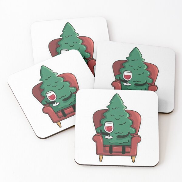 Item preview, Christmas Tree Having Wine designed and sold by SleekLineSketches.