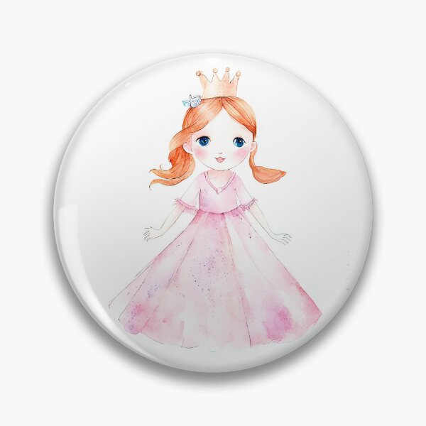 Item preview, Adorable Watercolor Princess Girl in Pink Dress Print designed and sold by LanaGustavsson.