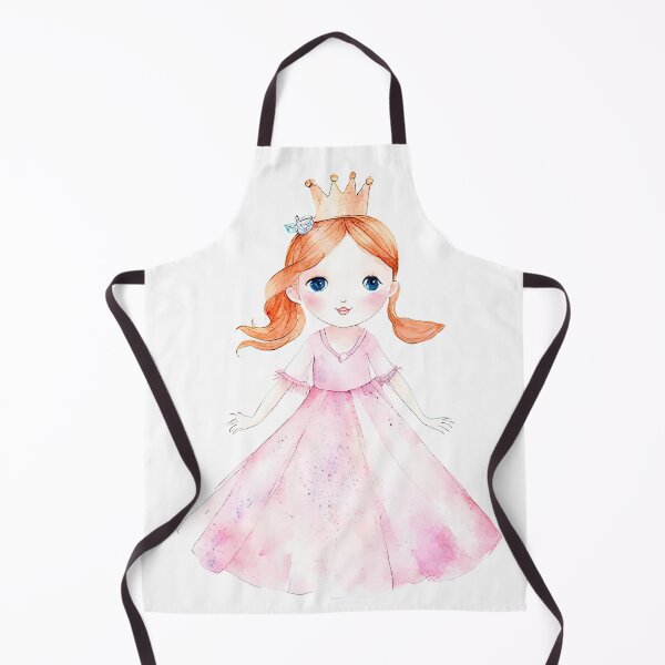 Item preview, Adorable Watercolor Princess Girl in Pink Dress Print designed and sold by LanaGustavsson.