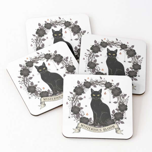 Item preview, Mysterious Bloom: Vintage Black Cat in a Dark Gothic Rose Wreath designed and sold by catlovers2025.