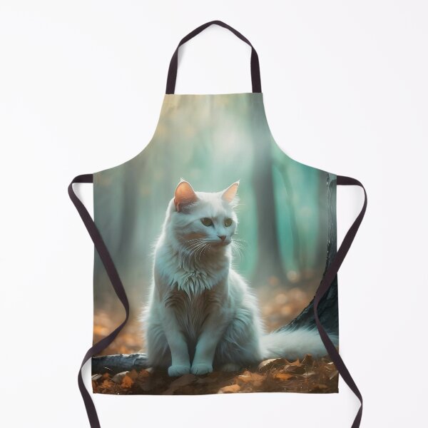 Aperçu de l'œuvre Chat solitaire dans une brume aquarelle | Affiche d'art forestier rêveur créée et vendue par Valeree Store.