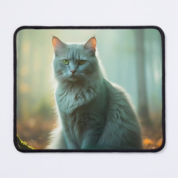 Item preview, Cat in Foggy Silver Birch Forest | Moody Autumn Photography designed and sold by Valeree Store.