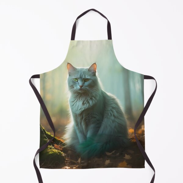 Aperçu de l'œuvre Chat dans une forêt brumeuse de bouleaux argentés | Photographie d'automne maussade créée et vendue par Valeree Store.