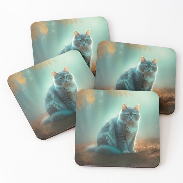 Item preview, Otherworldly Cat in Autumn Mist | Enchanted Forest Artwork designed and sold by Valeree Store.