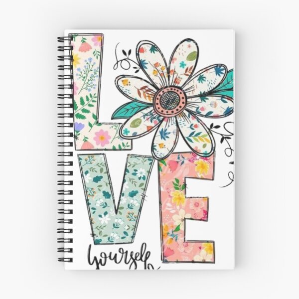 Item preview, floral love yourself inspirational quote design designed and sold by AesthinkArt.