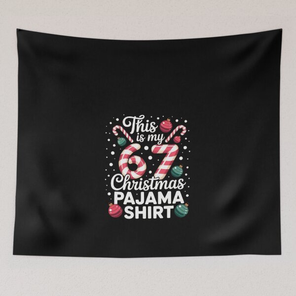 Item preview, Funny 67 Six Seven Meme Brainrot Cringe Christmas Pajamas designed and sold by vespira-motion.