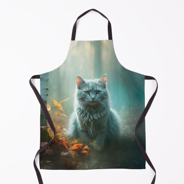 Aperçu de l'œuvre Chat éthéré dans le brouillard | Scène de forêt style aquarelle vintage créée et vendue par Valeree Store.