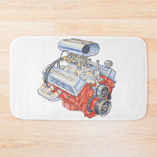 Item preview, Colored Sketch of Chevrolet Small Block designed and sold by Huskyyy Designs.