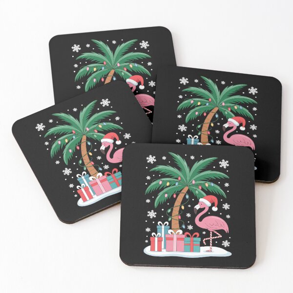 Item preview, Flamingo Christmas Palm Tree Tropical Xmas Funny designed and sold by DrewLeuschke.