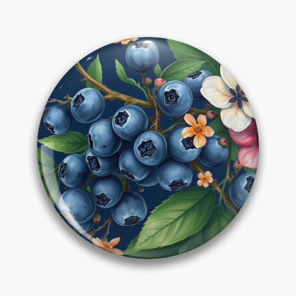 Item preview, cluster of blueberries and leaf and flower designed and sold by PaulDixon.