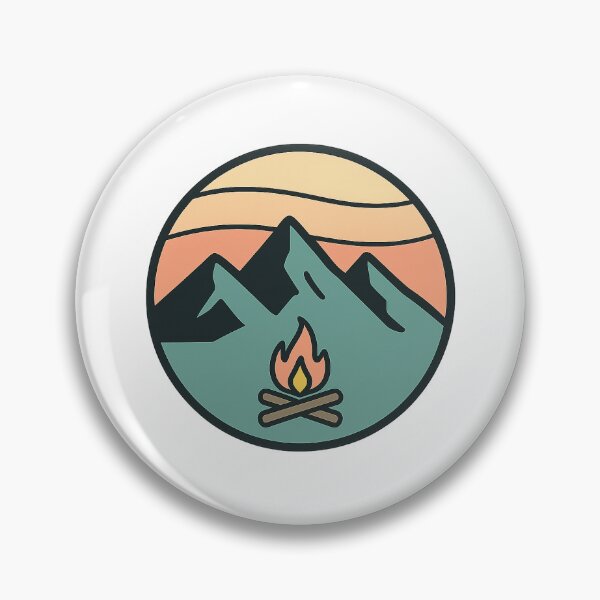 Item preview, Retro Mountain Campfire Badge designed and sold by Le Grand Requin.