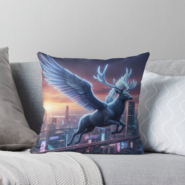 Item preview, Cyberpunk Winged Stag at Sunset designed and sold by CARTOON CRAZE.