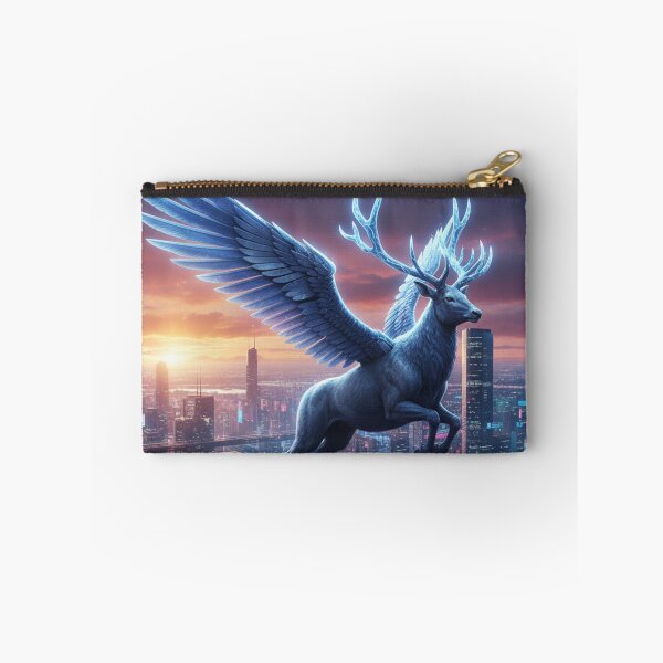 Item preview, Cyberpunk Winged Stag at Sunset designed and sold by CARTOON CRAZE.