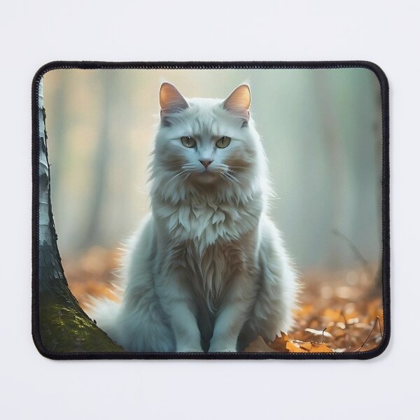 Item preview, Enchanted Cat in Mist | Cinematic Autumn Birch Atmosphere designed and sold by Valeree Store.