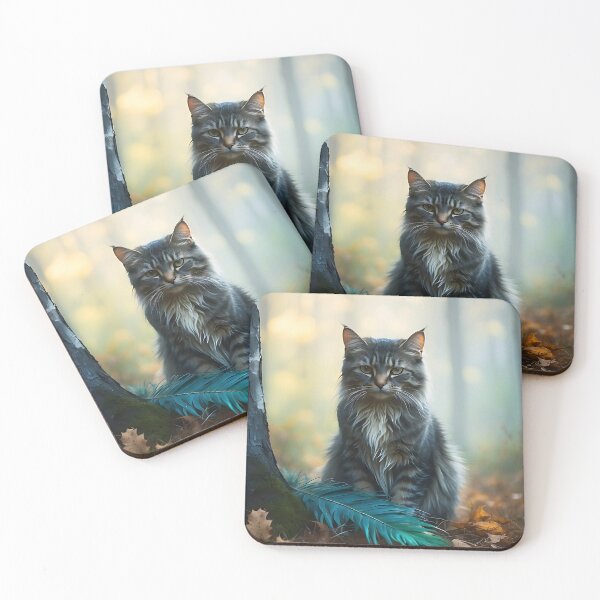 Item preview, Ethereal Forest Cat | Autumnal Misty Watercolor Photography designed and sold by Valeree Store.