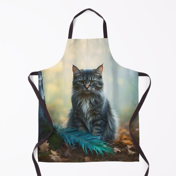 Aperçu de l'œuvre Chat des forêts éthérées | Photographie aquarelle brumeuse automnale créée et vendue par Valeree Store.