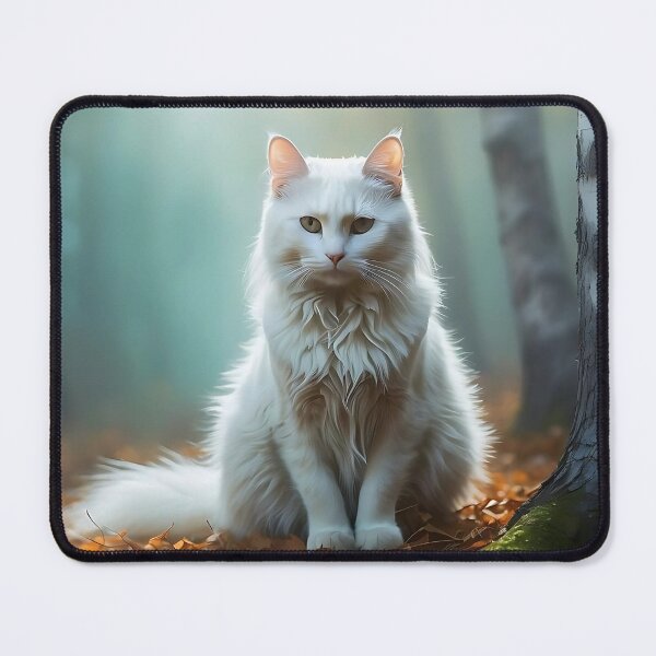 Item preview, Solitary Cat in Foggy Autumn Birch | Enchanted Woodland Poster designed and sold by Valeree Store.