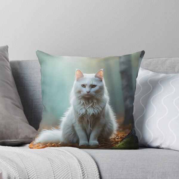 Item preview, Solitary Cat in Foggy Autumn Birch | Enchanted Woodland Poster designed and sold by Valeree Store.