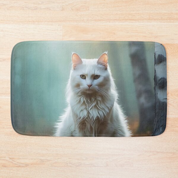 Item preview, Solitary Cat in Foggy Autumn Birch | Enchanted Woodland Poster designed and sold by Valeree Store.