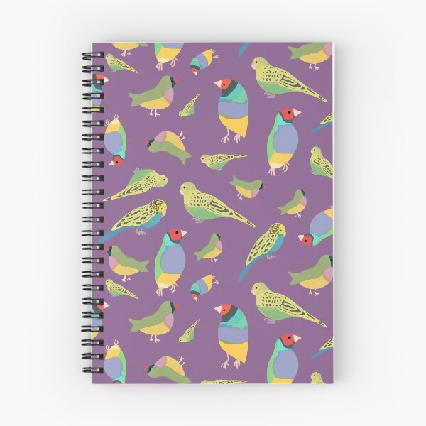 Aperçu de l'œuvre Oiseaux de volière sur fond violet créée et vendue par samitomato.
