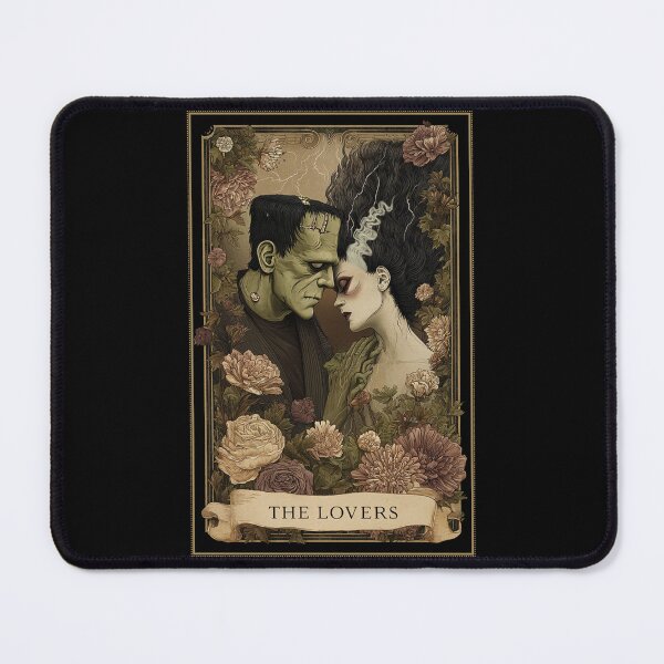Item preview, Vintage Frankenstein's Monster Tshirt Bride of  Frankenstein Tarot Card The Lovers M4278 designed and sold by CozyScratch.