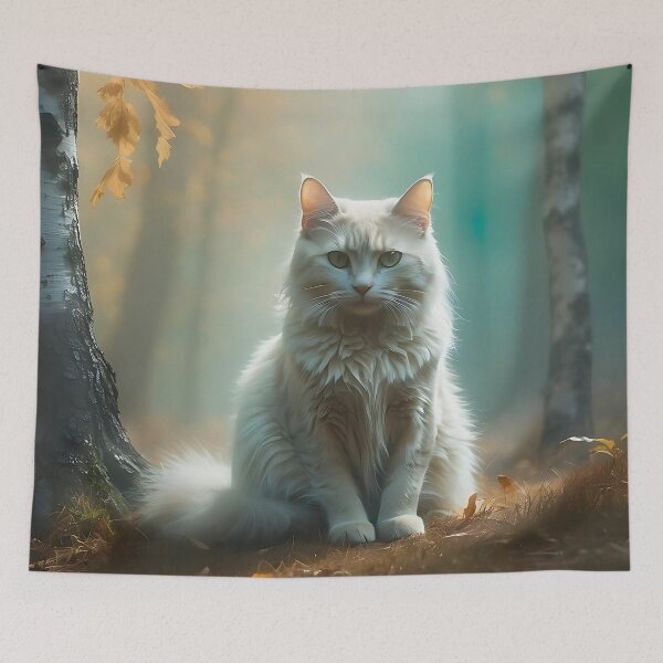 Item preview, Mystical Cat Surrounded by Fog | Birch Forest Vintage Design designed and sold by Valeree Store.
