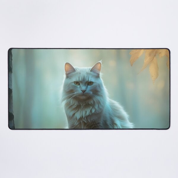 Item preview, Cat in Misty Autumn Woods | Cinematic Moody Art Print designed and sold by Valeree Store.