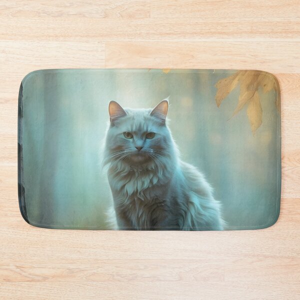 Item preview, Cat in Misty Autumn Woods | Cinematic Moody Art Print designed and sold by Valeree Store.