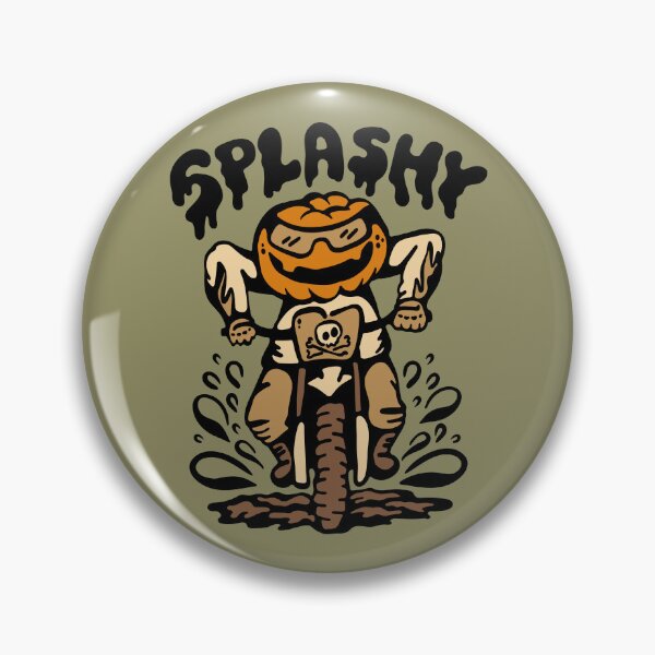 Item preview, Pumpkin Dirt Bike Rider Splashy Halloween Cartoon designed and sold by Maud Tee Art.